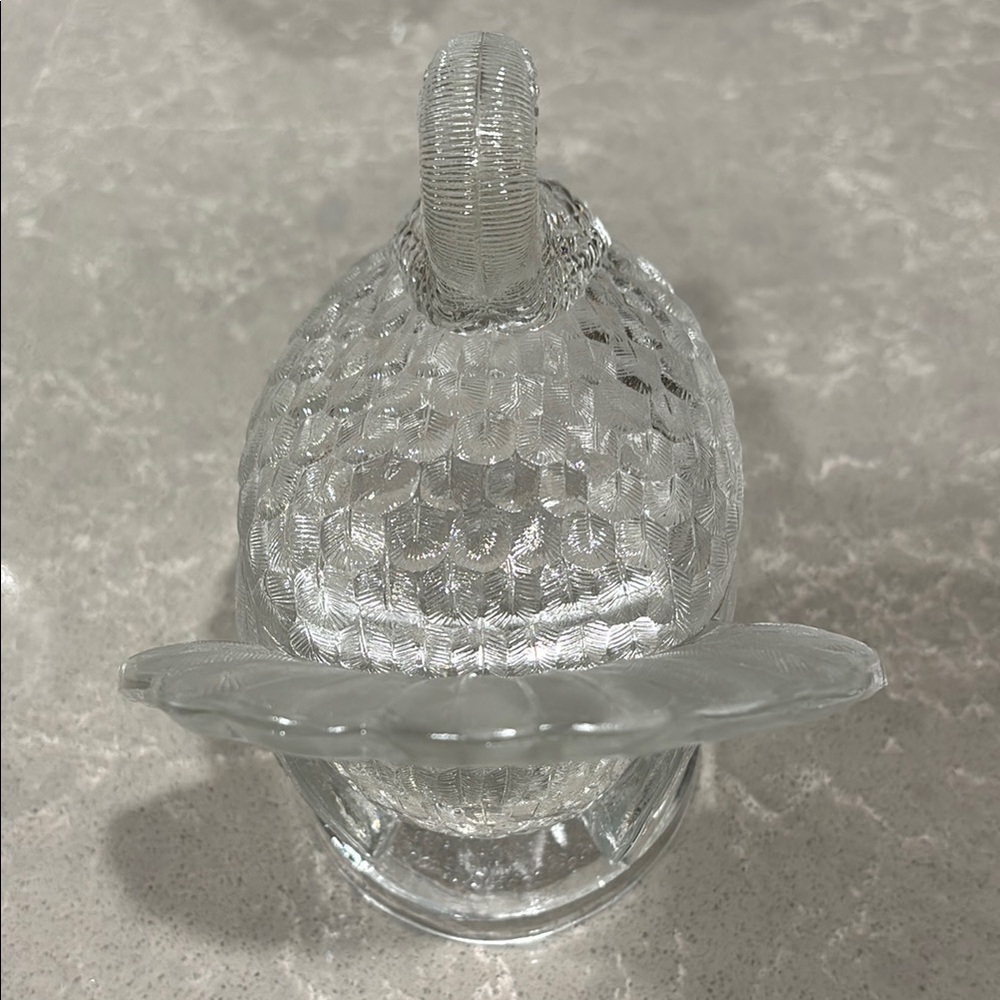 Vintage Clear Glass Turkey Figurine Candy Dish - Picture 6 of 9